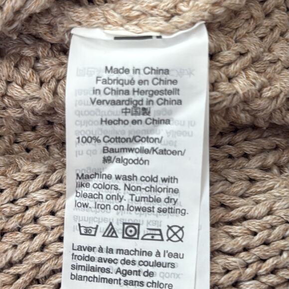 J.Crew Men’s Beige Fisherman Cable Knit Button Up Cardigan Sweater - Picture 4 of 4